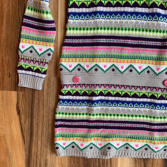 Hartstrings Neon Gray Fair Isle Sweater Dress - Picture 4 of 6
